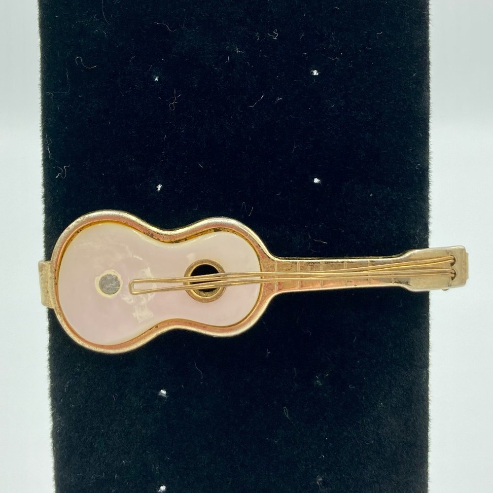 Vintage Anson Guitar Mother Of Pearl Tie Clip - Picture 3 of 7